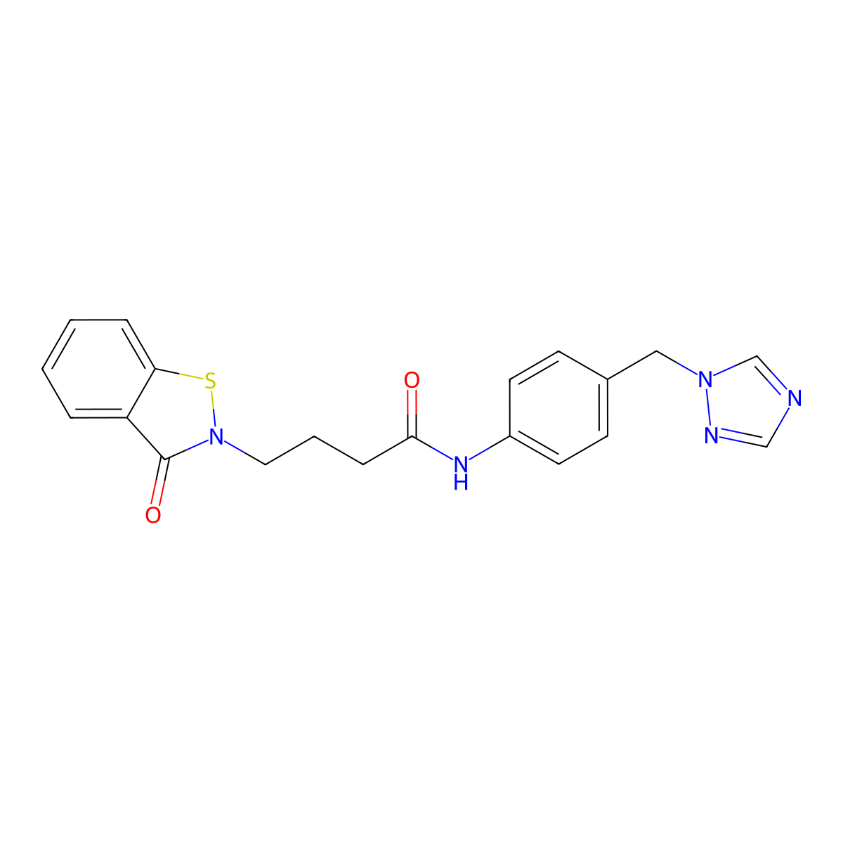4-(3-oxo-1,2-benzothiazol-2(3H)-yl)-N-[4-(1H-1,2,4-triazol-1-ylmethyl)phenyl]butanamide molecular structure, CAS 1190262-01-1