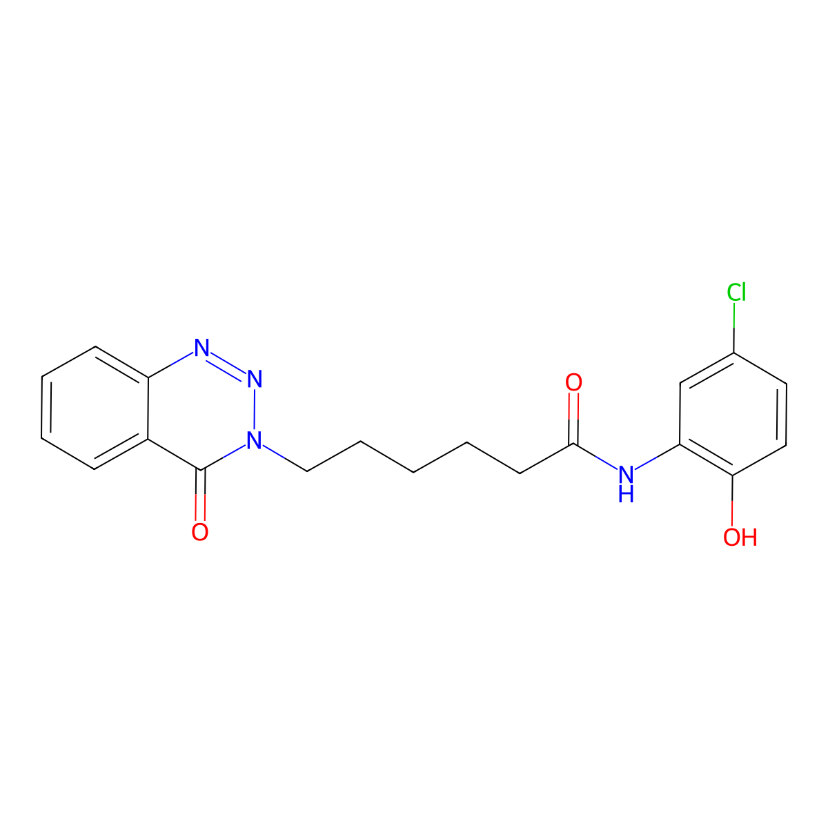 N-(5-chloro-2-hydroxyphenyl)-6-(4-oxo-1,2,3-benzotriazin-3(4H)-yl)hexanamide molecular structure, CAS 1190262-03-3
