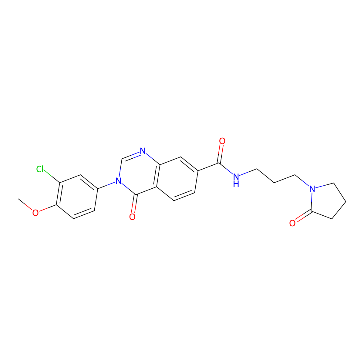 3-(3-chloro-4-methoxyphenyl)-4-oxo-N-[3-(2-oxopyrrolidin-1-yl)propyl]-3,4-dihydroquinazoline-7-carboxamide molecular structure, CAS 1190262-16-8