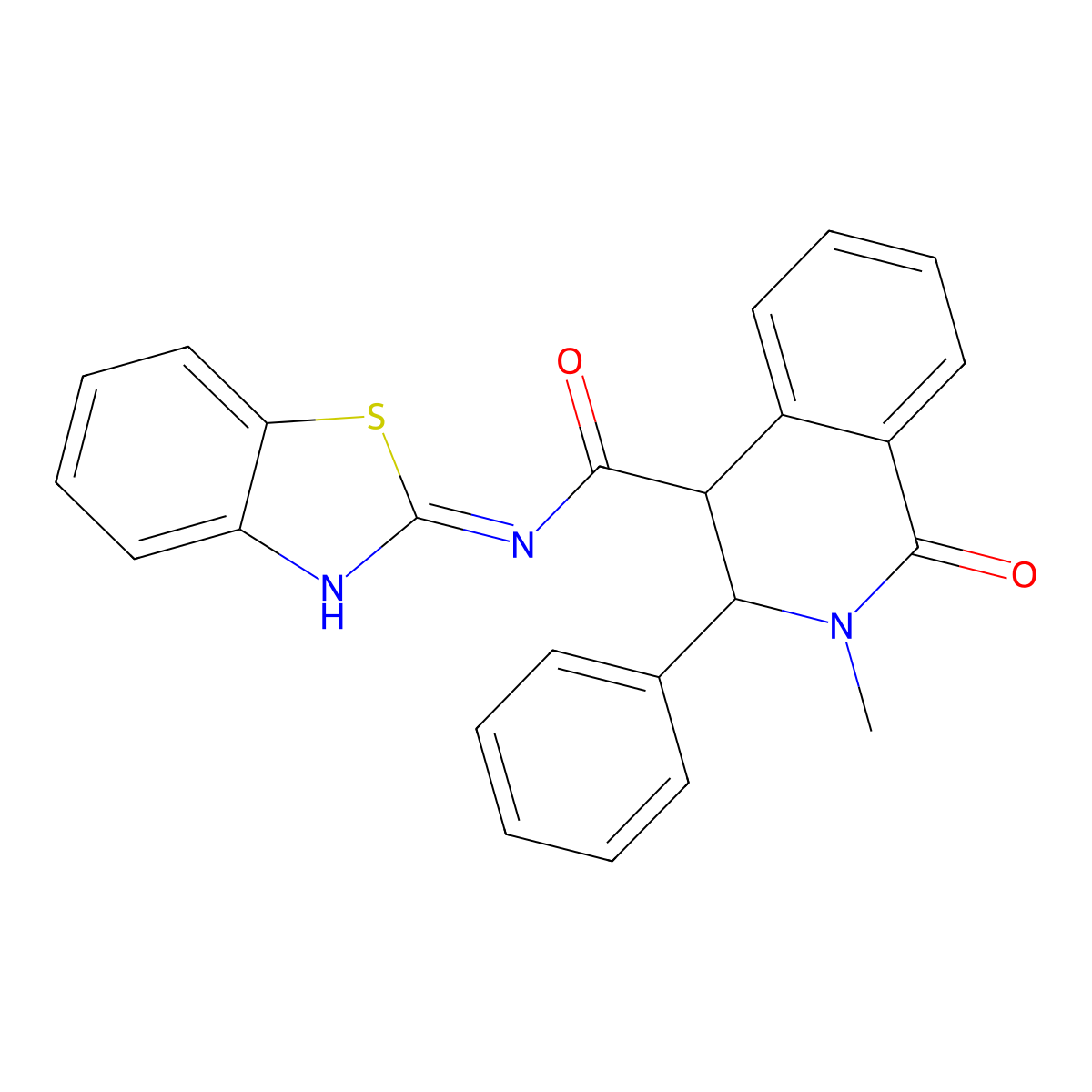 N-[(2Z)-1,3-benzothiazol-2(3H)-ylidene]-2-methyl-1-oxo-3-phenyl-1,2,3,4-tetrahydroisoquinoline-4-carboxamide molecular structure, CAS 1190262-27-1