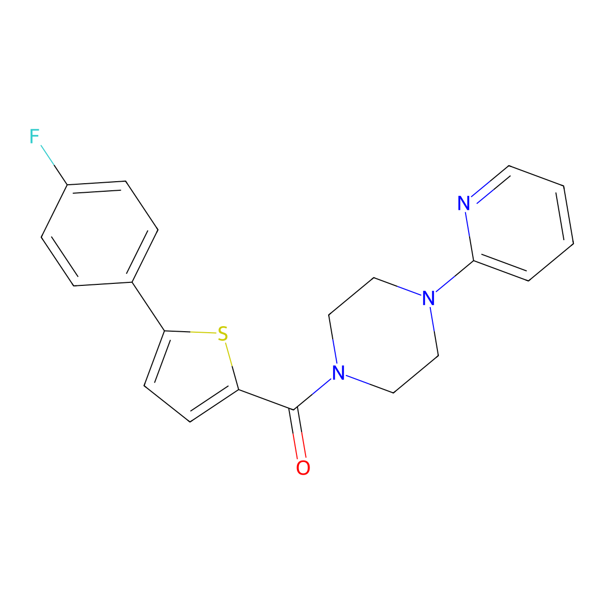 1-{[5-(4-Fluorophenyl)-2-thienyl]carbonyl}-4-(2-pyridinyl)piperazine molecular structure, CAS 1190262-38-4