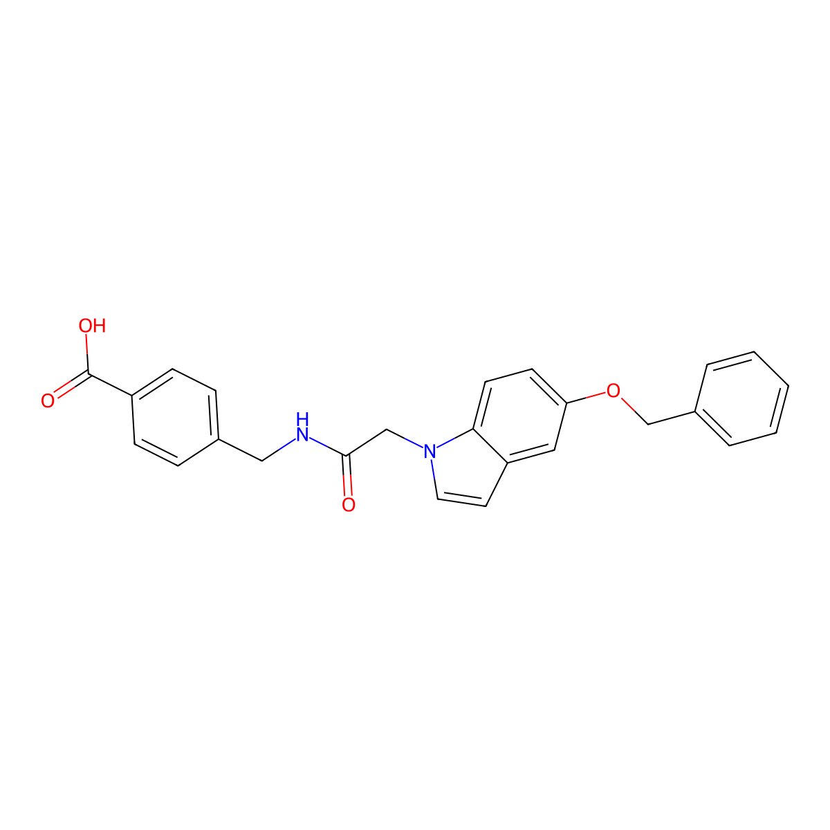 4-[({[5-(benzyloxy)-1H-indol-1-yl]acetyl}amino)methyl]benzoic acid molecular structure, CAS 1190262-48-6