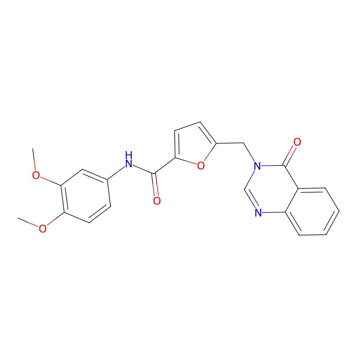N-(3,4-dimethoxyphenyl)-5-[(4-oxoquinazolin-3(4H)-yl)methyl]furan-2-carboxamide molecular structure, CAS 1190262-59-9