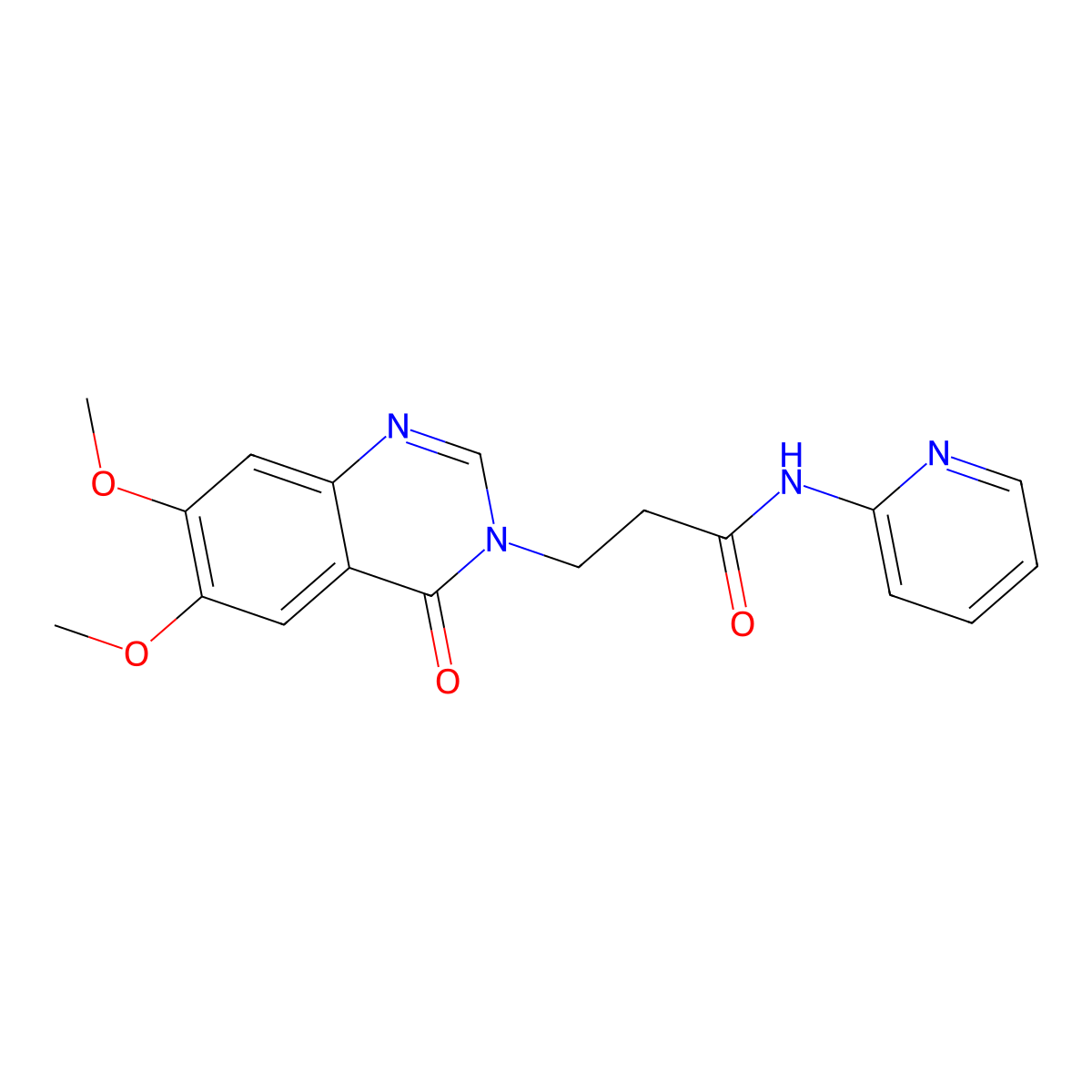 3-(6,7-dimethoxy-4-oxoquinazolin-3(4H)-yl)-N-(pyridin-2-yl)propanamide molecular structure, CAS 1190262-81-7