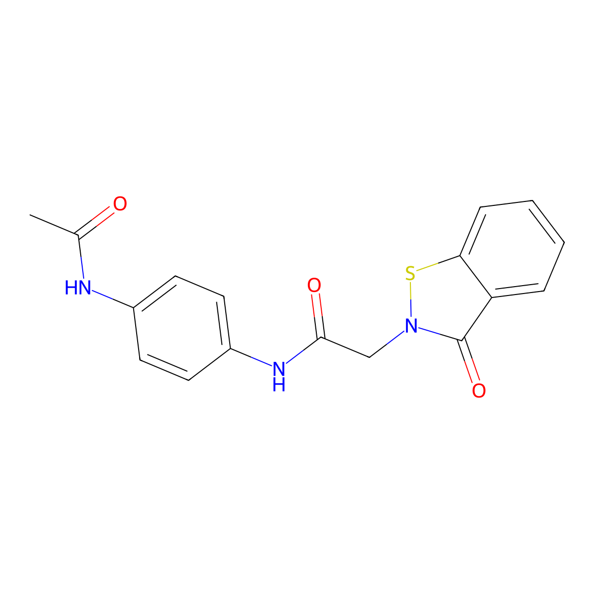 N-[4-(acetylamino)phenyl]-2-(3-oxo-1,2-benzothiazol-2(3H)-yl)acetamide molecular structure, CAS 1190263-14-9