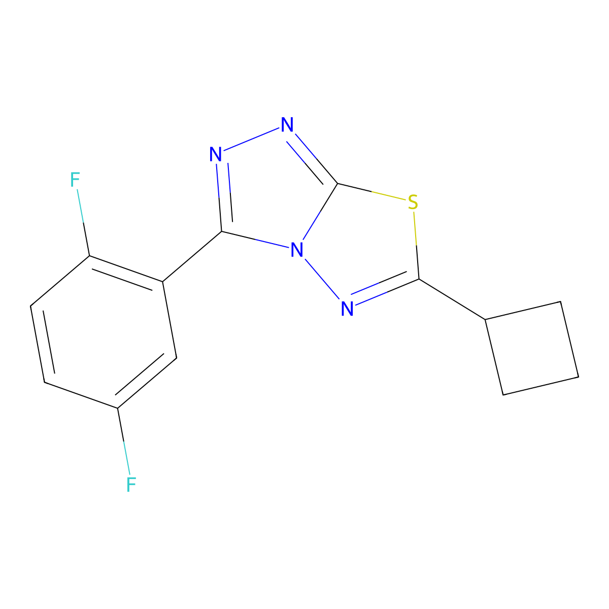6-Cyclobutyl-3-(2,5-difluorophenyl)[1,2,4]triazolo[3,4-b][1,3,4]thiadiazole molecular structure, CAS 1190263-52-5