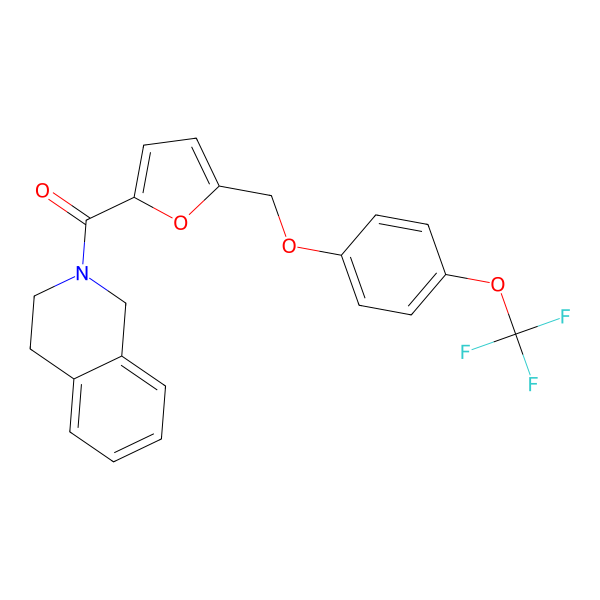 3,4-dihydroisoquinolin-2(1H)-yl(5-{[4-(trifluoromethoxy)phenoxy]methyl}furan-2-yl)methanone molecular structure, CAS 1190263-59-2