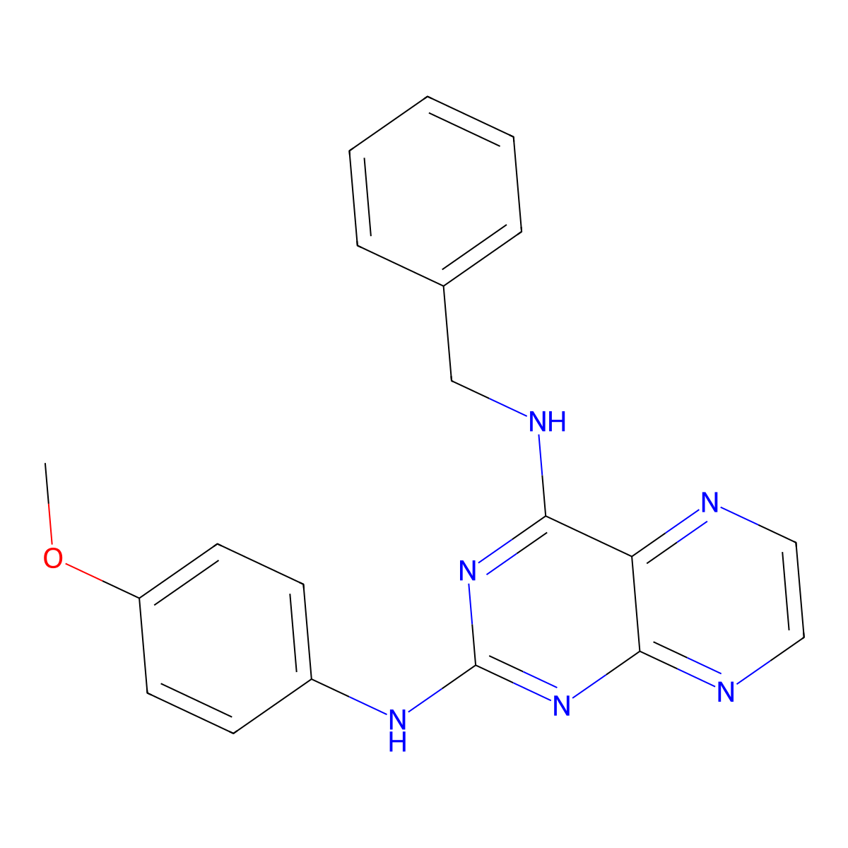 {2-[(4-Methoxyphenyl)amino]pteridin-4-yl}benzylamine molecular structure, CAS 1190263-72-9