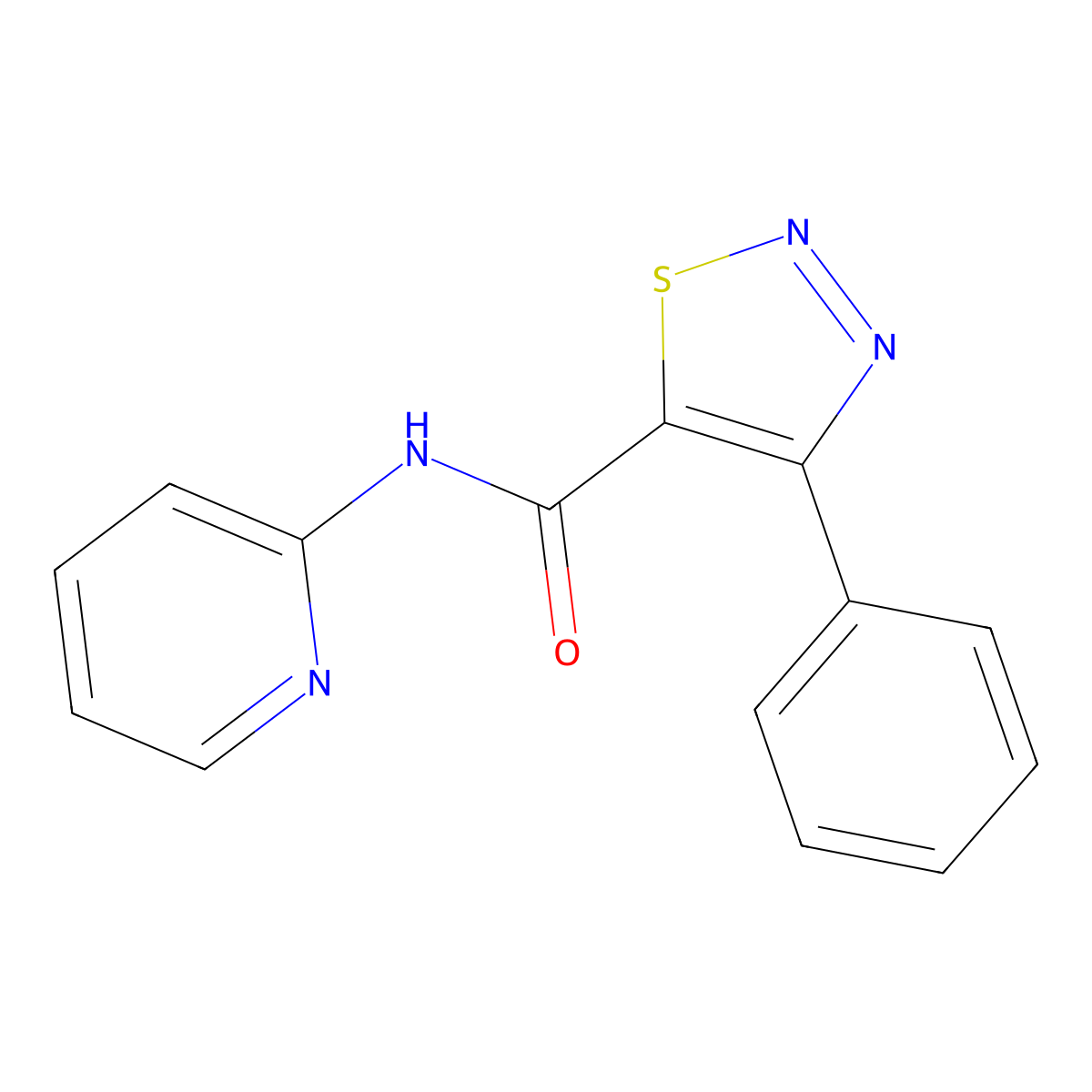 4-phenyl-N-(pyridin-2-yl)-1,2,3-thiadiazole-5-carboxamide molecular structure, CAS 1190263-97-8