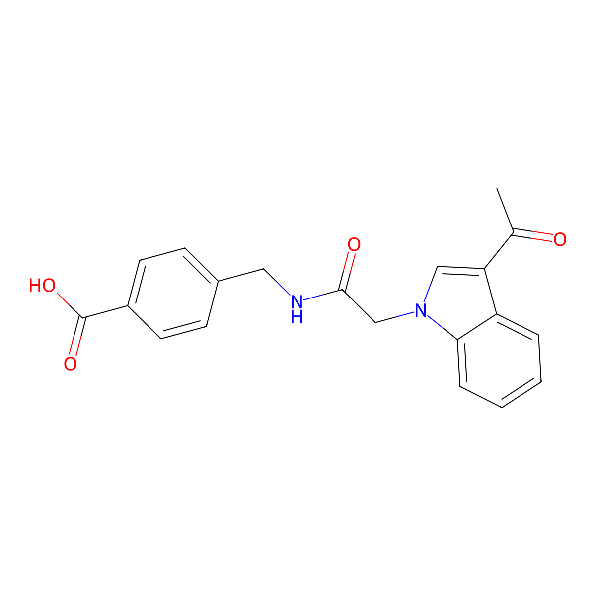 4-({[(3-acetyl-1H-indol-1-yl)acetyl]amino}methyl)benzoic acid molecular structure, CAS 1190264-05-1