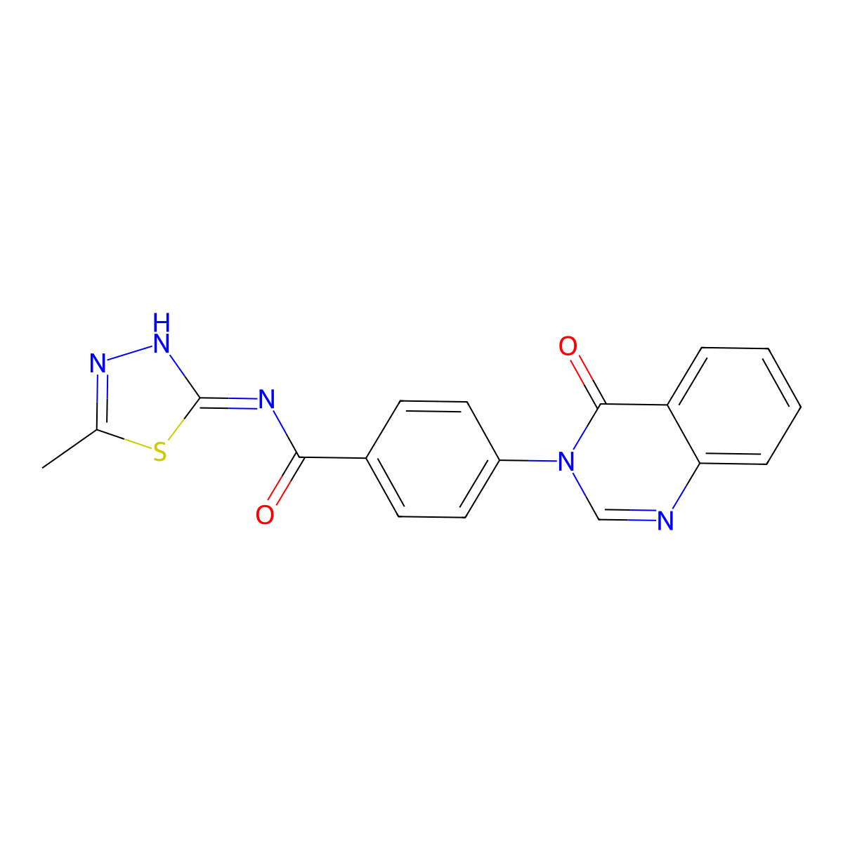 N-(5-methyl-1,3,4-thiadiazol-2-yl)-4-(4-oxoquinazolin-3(4H)-yl)benzamide molecular structure, CAS 1190264-32-4
