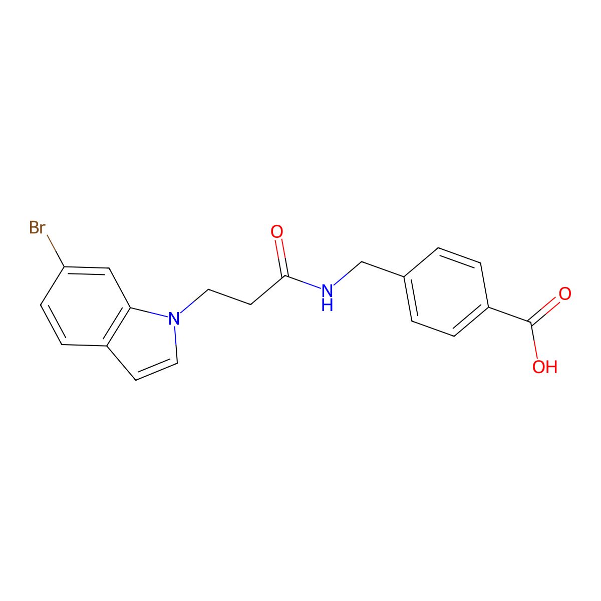 4-({[3-(6-bromo-1H-indol-1-yl)propanoyl]amino}methyl)benzoic acid molecular structure, CAS 1190264-49-3