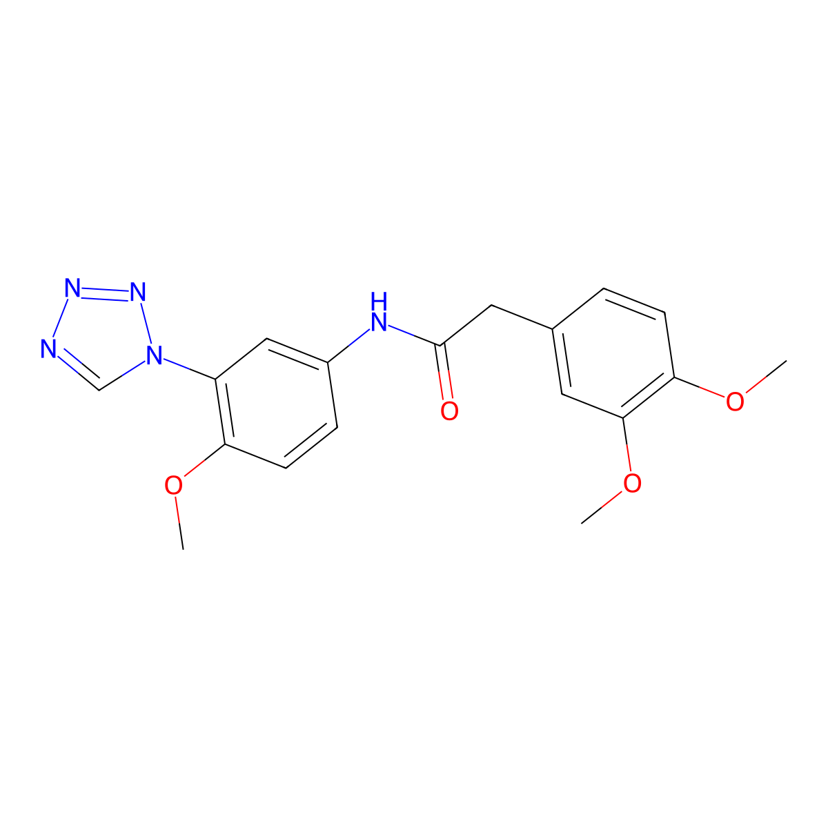 2-(3,4-dimethoxyphenyl)-N-[4-methoxy-3-(1H-tetrazol-1-yl)phenyl]acetamide molecular structure, CAS 1190264-52-8