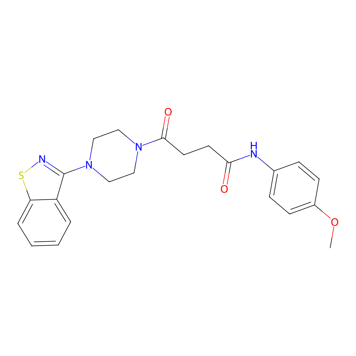 4-[4-(1,2-benzisothiazol-3-yl)piperazino]-N-(4-methoxyphenyl)-4-oxobutanamide molecular structure, CAS 1190264-75-5