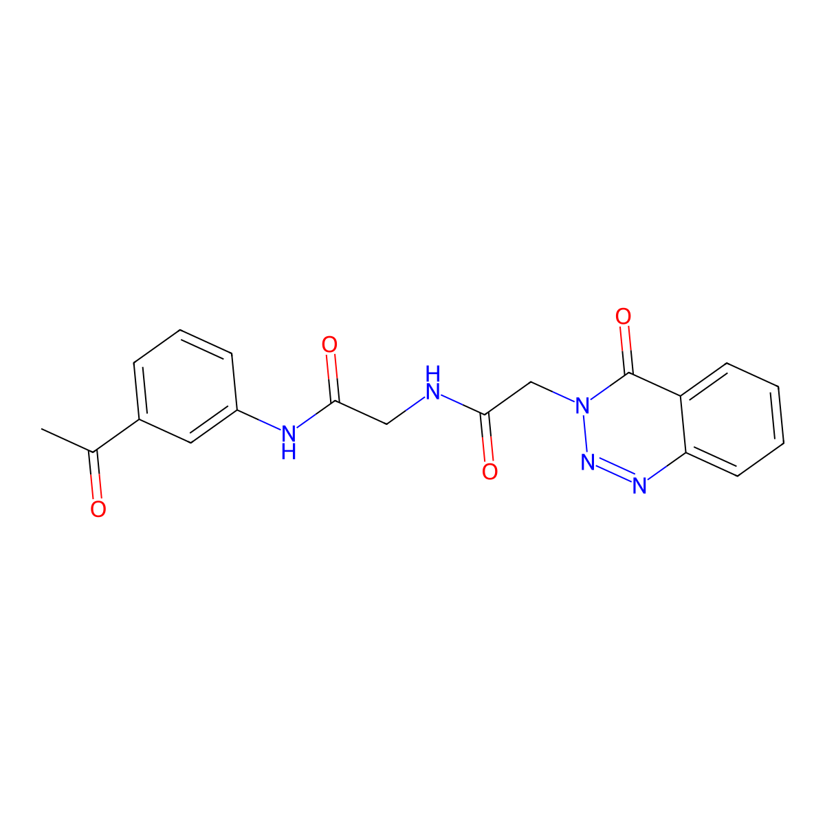 N-(3-acetylphenyl)-N~2~-[(4-oxo-1,2,3-benzotriazin-3(4H)-yl)acetyl]glycinamide molecular structure, CAS 1190264-78-8
