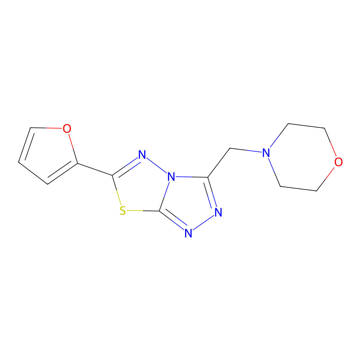 6-(2-Furyl)-3-(4-morpholinylmethyl)[1,2,4]triazolo[3,4-b][1,3,4]thiadiazole molecular structure, CAS 1190264-86-8