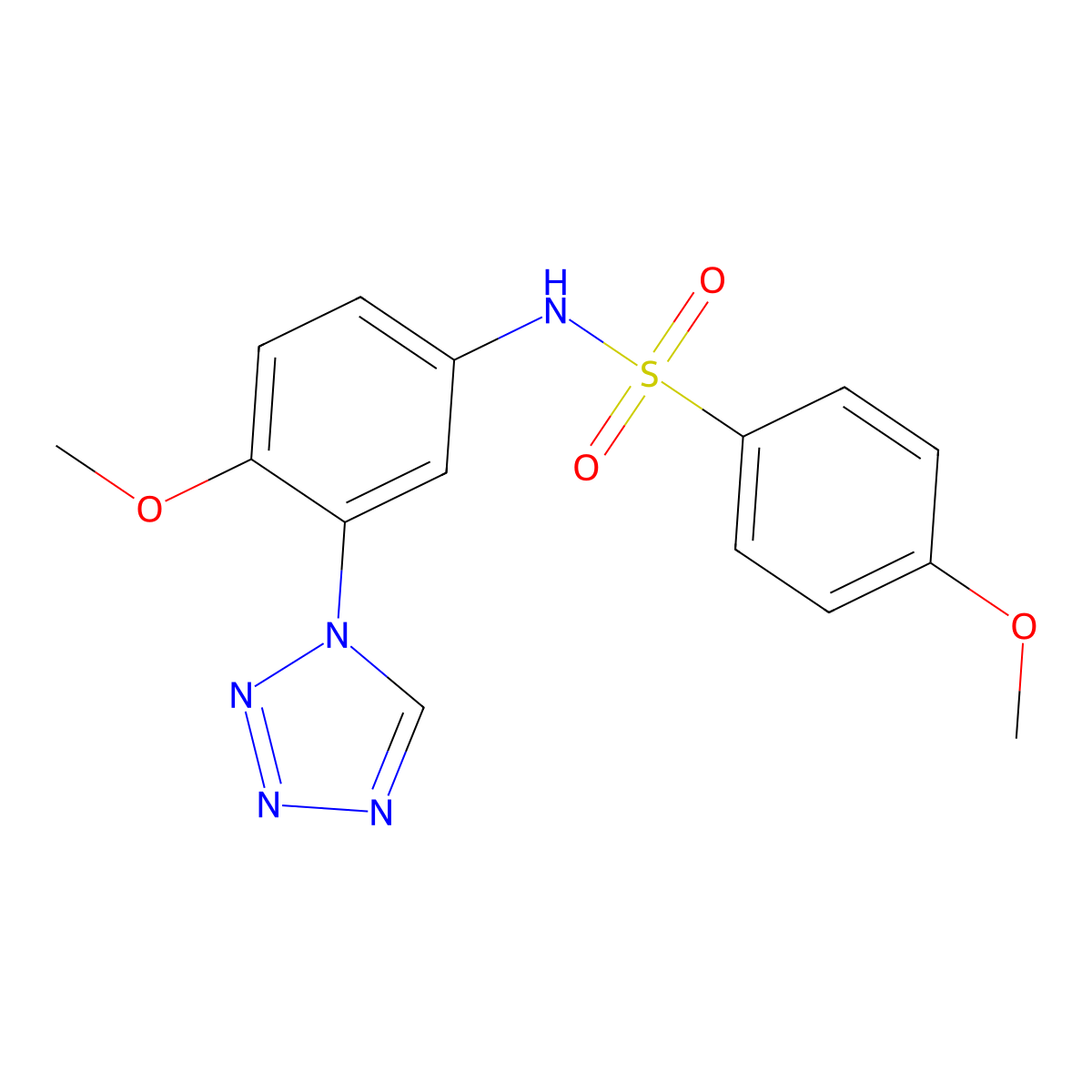 4-methoxy-N-[4-methoxy-3-(1H-tetrazol-1-yl)phenyl]benzenesulfonamide molecular structure, CAS 1190264-98-2