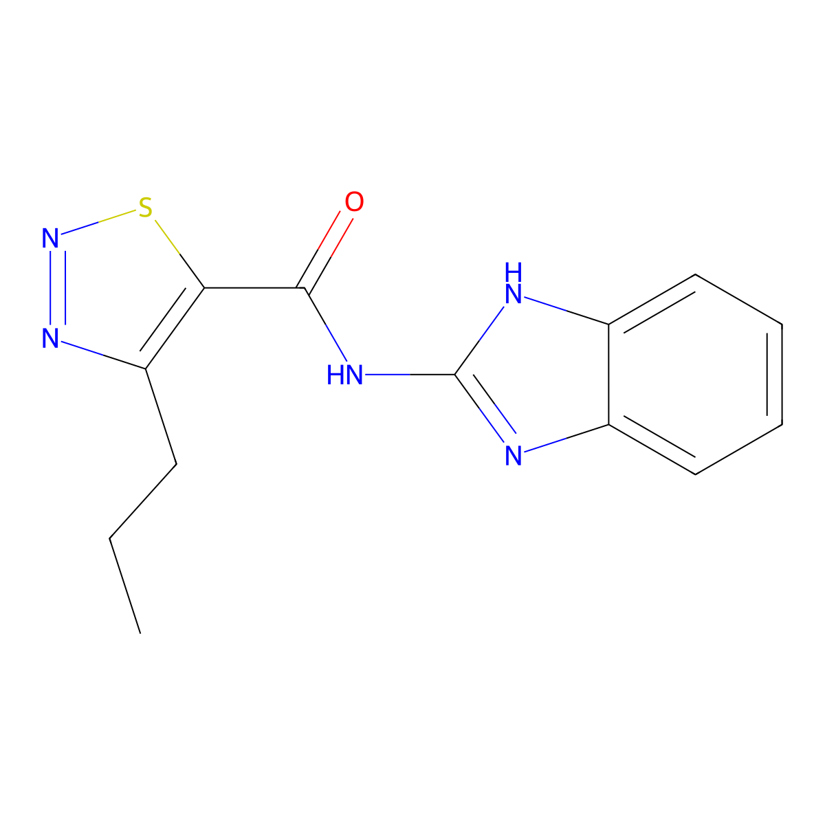 N-(1,3-dihydro-2H-benzimidazol-2-ylidene)-4-propyl-1,2,3-thiadiazole-5-carboxamide molecular structure, CAS 1190265-10-1