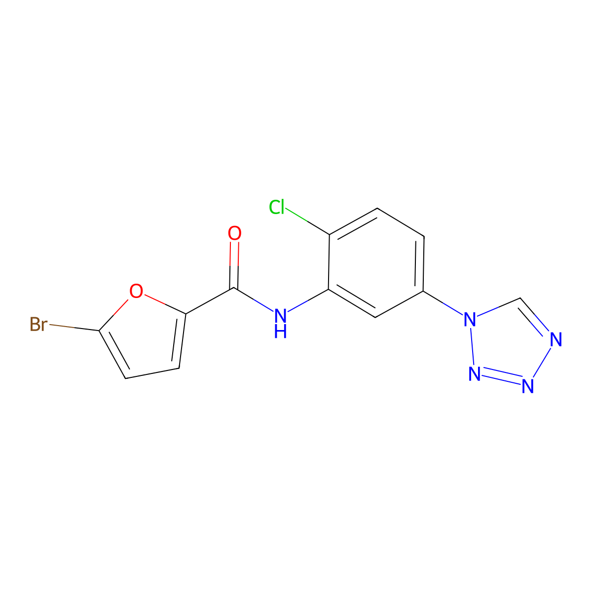 5-bromo-N-[2-chloro-5-(1H-tetrazol-1-yl)phenyl]furan-2-carboxamide molecular structure, CAS 1190265-52-1