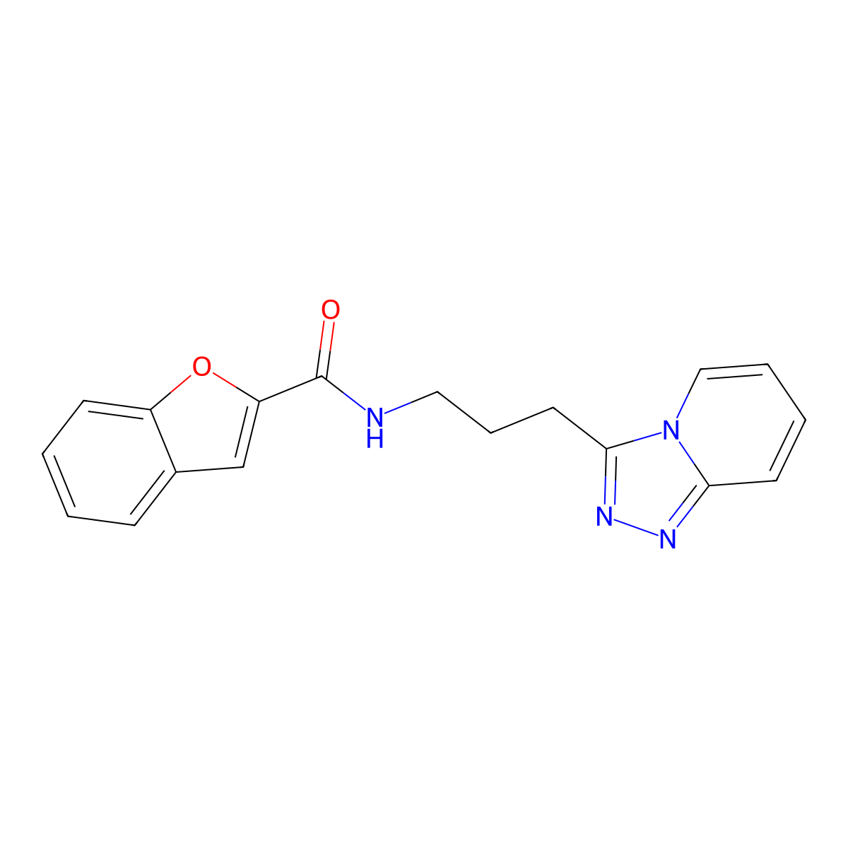 N-[3-([1,2,4]triazolo[4,3-a]pyridin-3-yl)propyl]-1-benzofuran-2-carboxamide molecular structure, CAS 1190265-97-4