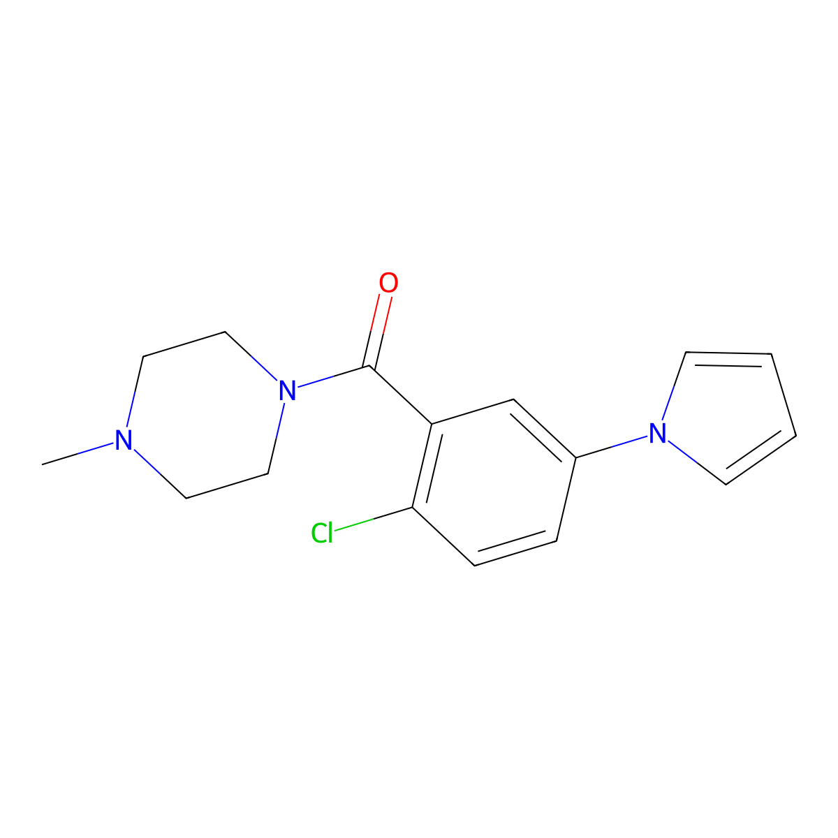 (2-Chloro-5-(1H-pyrrol-1-yl)phenyl)(4-methylpiperazin-1-yl)methanone molecular structure, CAS 1190266-08-0