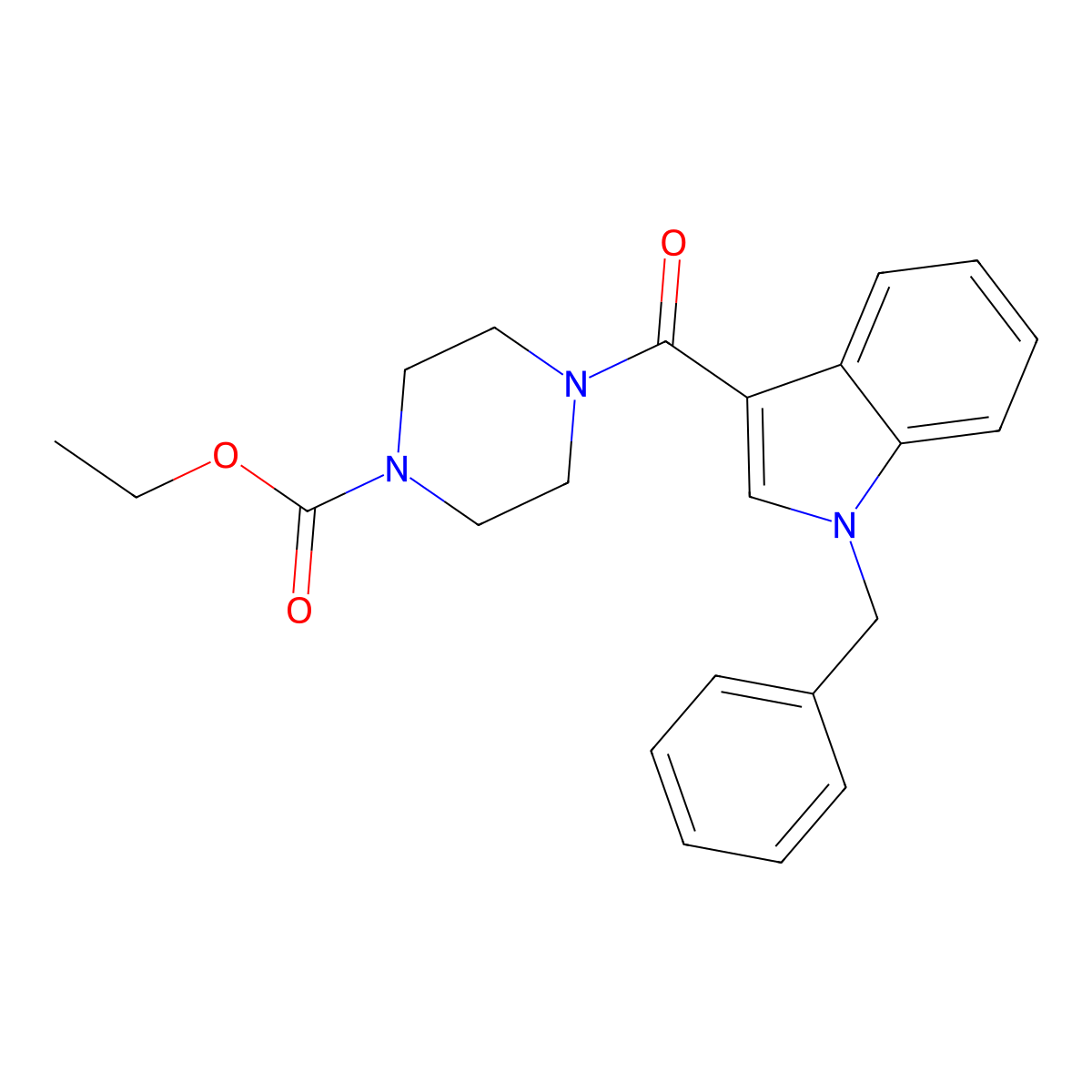 ethyl 4-[(1-benzyl-1H-indol-3-yl)carbonyl]piperazine-1-carboxylate molecular structure, CAS 1190266-11-5