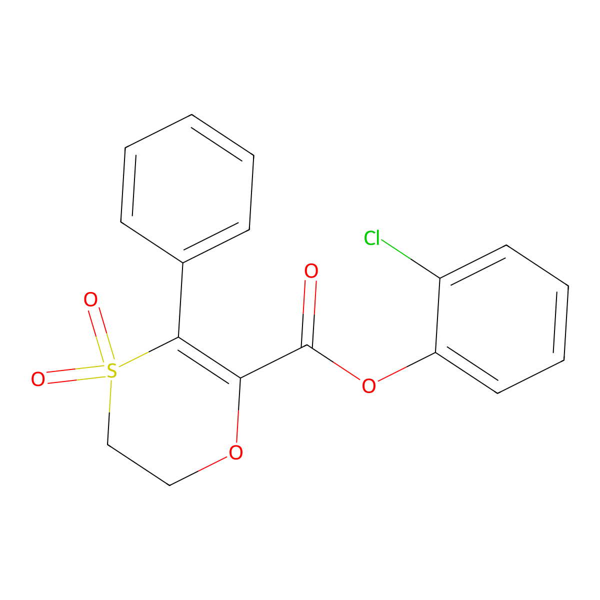 2-Chlorophenyl 3-phenyl-5,6-dihydro-1,4-oxathiine-2-carboxylate 4,4-dioxide molecular structure, CAS 1190266-17-1