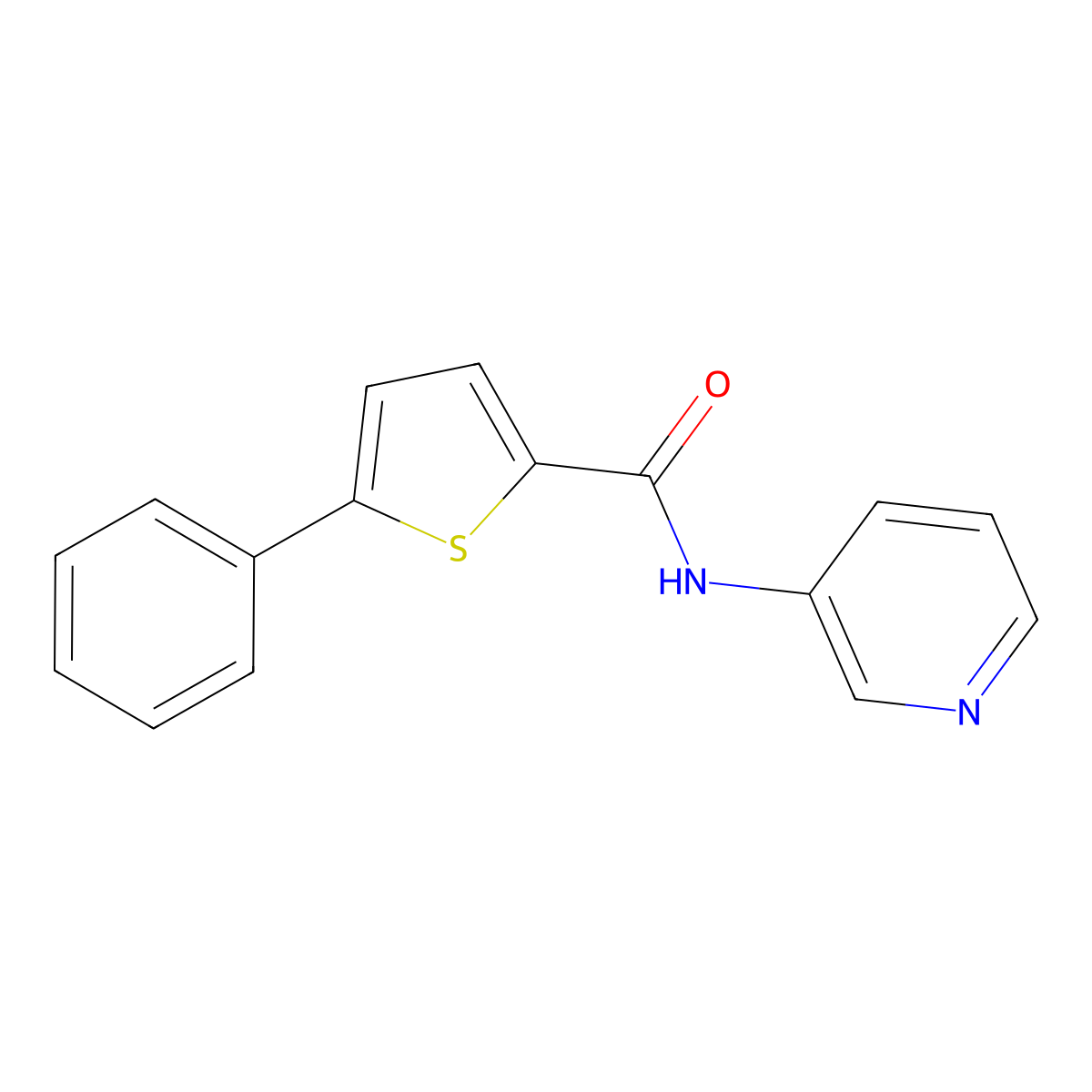 5-phenyl-N-(pyridin-3-yl)thiophene-2-carboxamide molecular structure, CAS 1190266-30-8