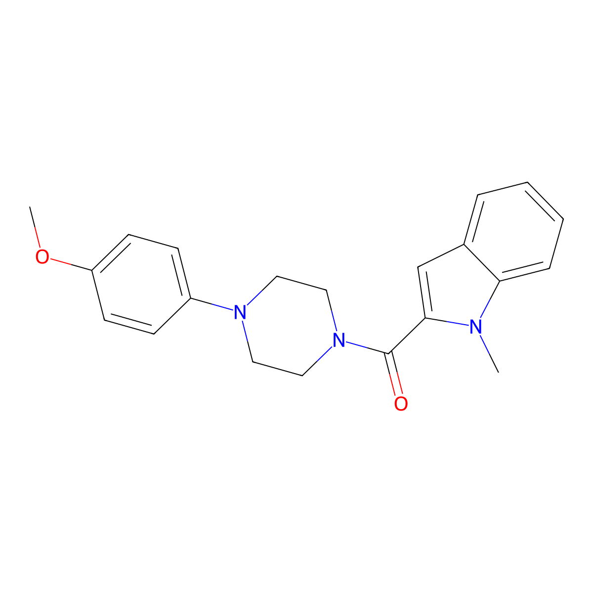 [4-(4-methoxyphenyl)piperazin-1-yl](1-methyl-1H-indol-2-yl)methanone molecular structure, CAS 1190266-63-7