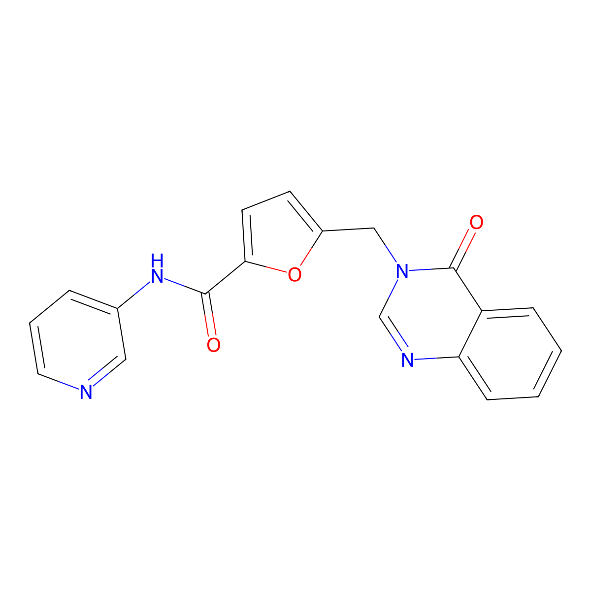5-[(4-oxoquinazolin-3(4H)-yl)methyl]-N-(pyridin-3-yl)furan-2-carboxamide molecular structure, CAS 1190266-66-0