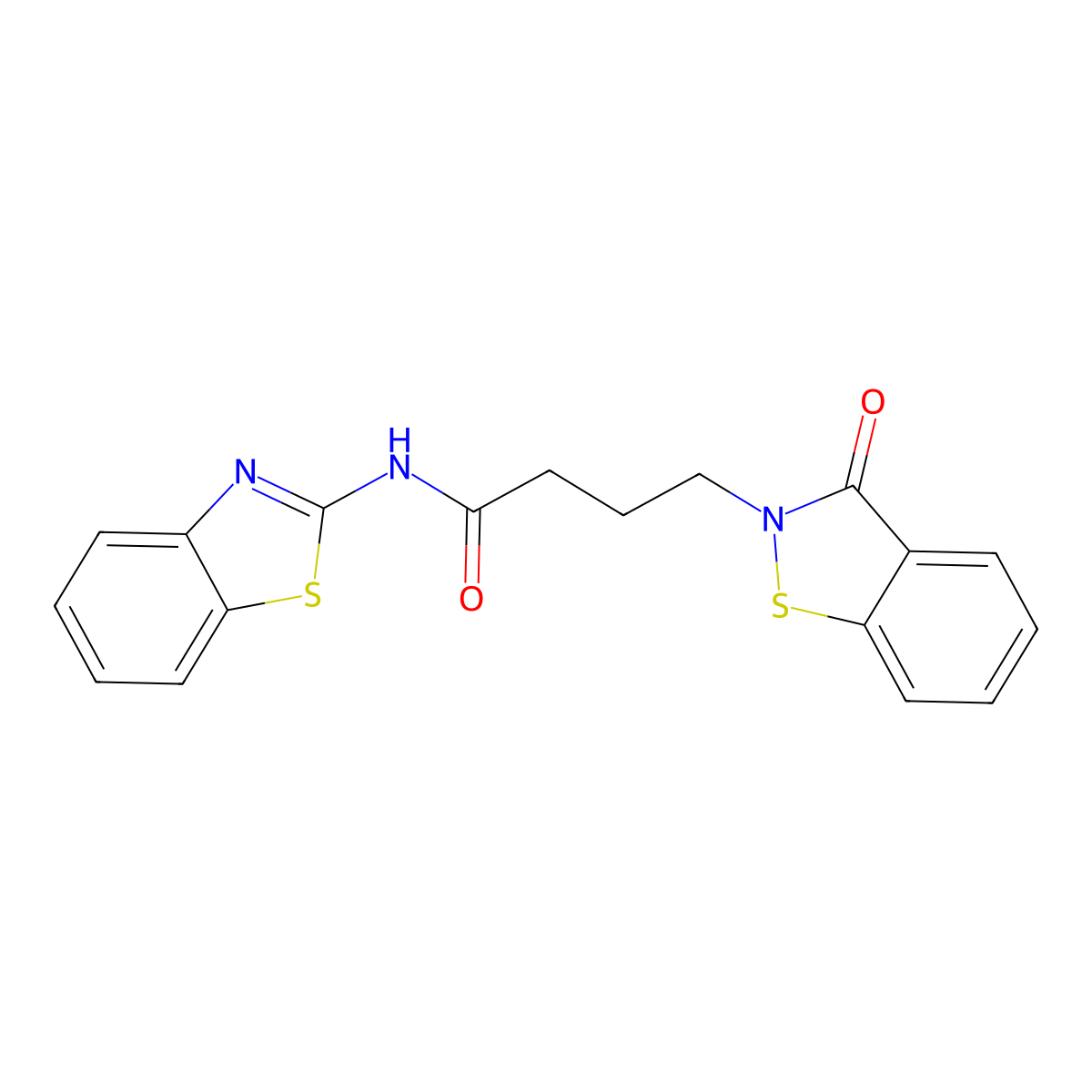 N-[(2Z)-1,3-benzothiazol-2(3H)-ylidene]-4-(3-oxo-1,2-benzothiazol-2(3H)-yl)butanamide molecular structure, CAS 1190266-91-1