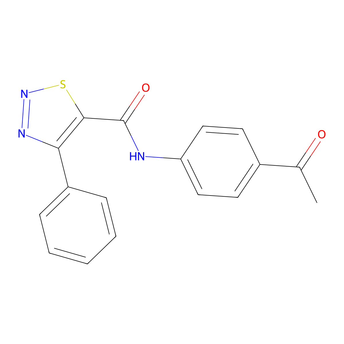 N-(4-acetylphenyl)-4-phenyl-1,2,3-thiadiazole-5-carboxamide molecular structure, CAS 1190267-15-2