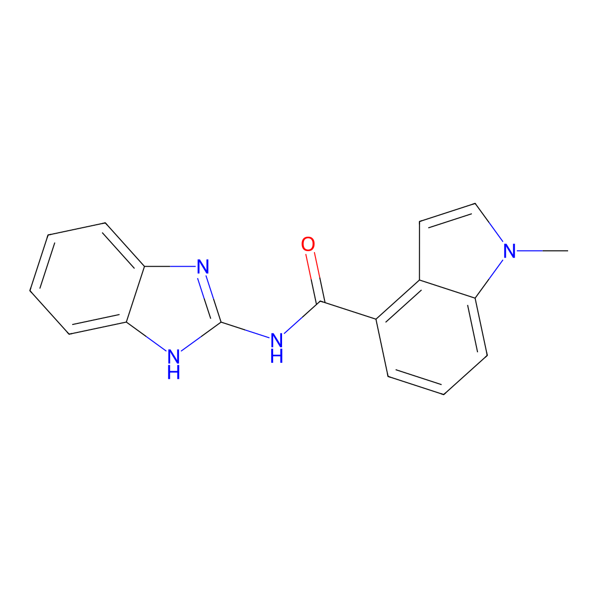 N-(1,3-dihydro-2H-benzimidazol-2-ylidene)-1-methyl-1H-indole-4-carboxamide molecular structure, CAS 1190267-19-6