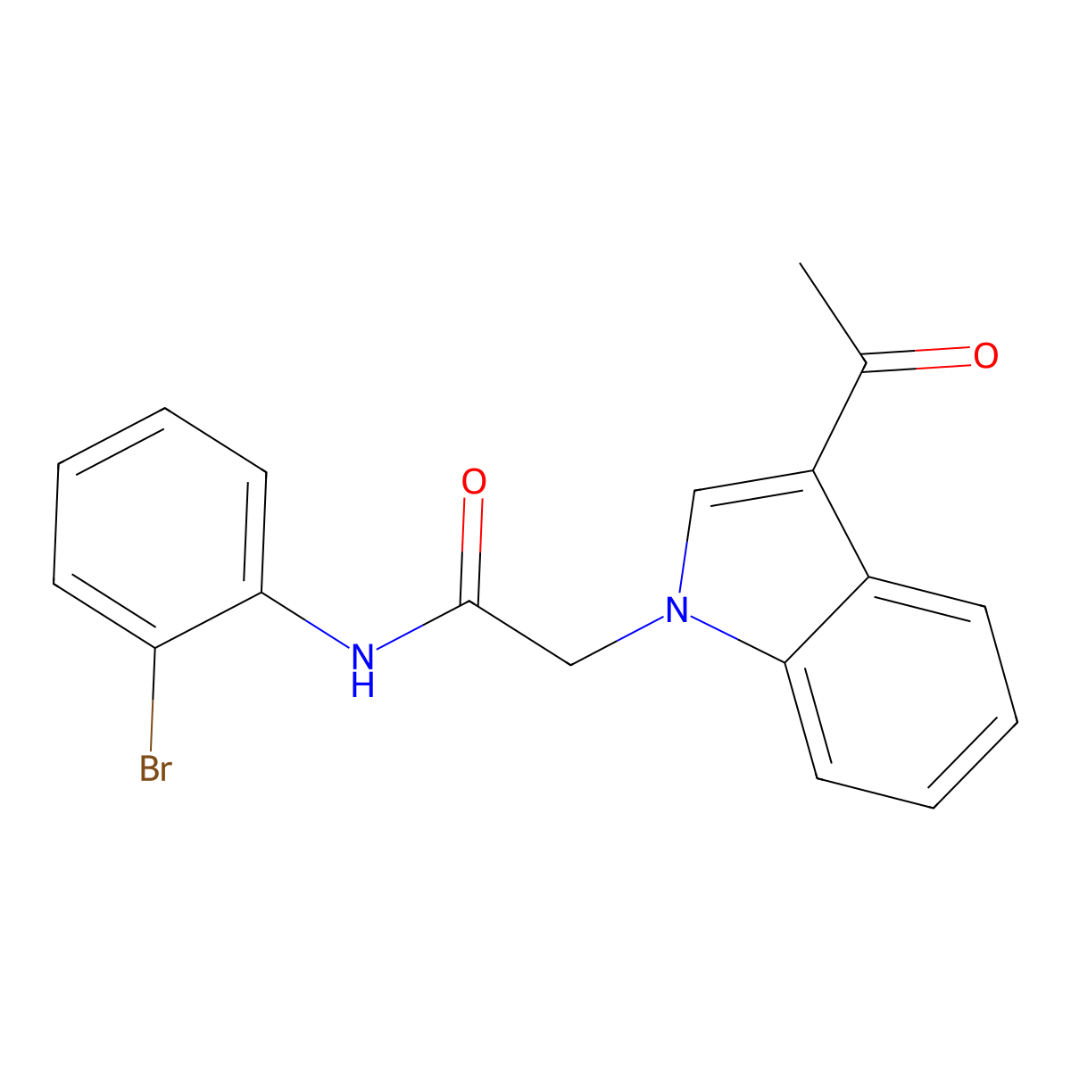 2-(3-acetyl-1H-indol-1-yl)-N-(2-bromophenyl)acetamide molecular structure, CAS 1190267-54-9