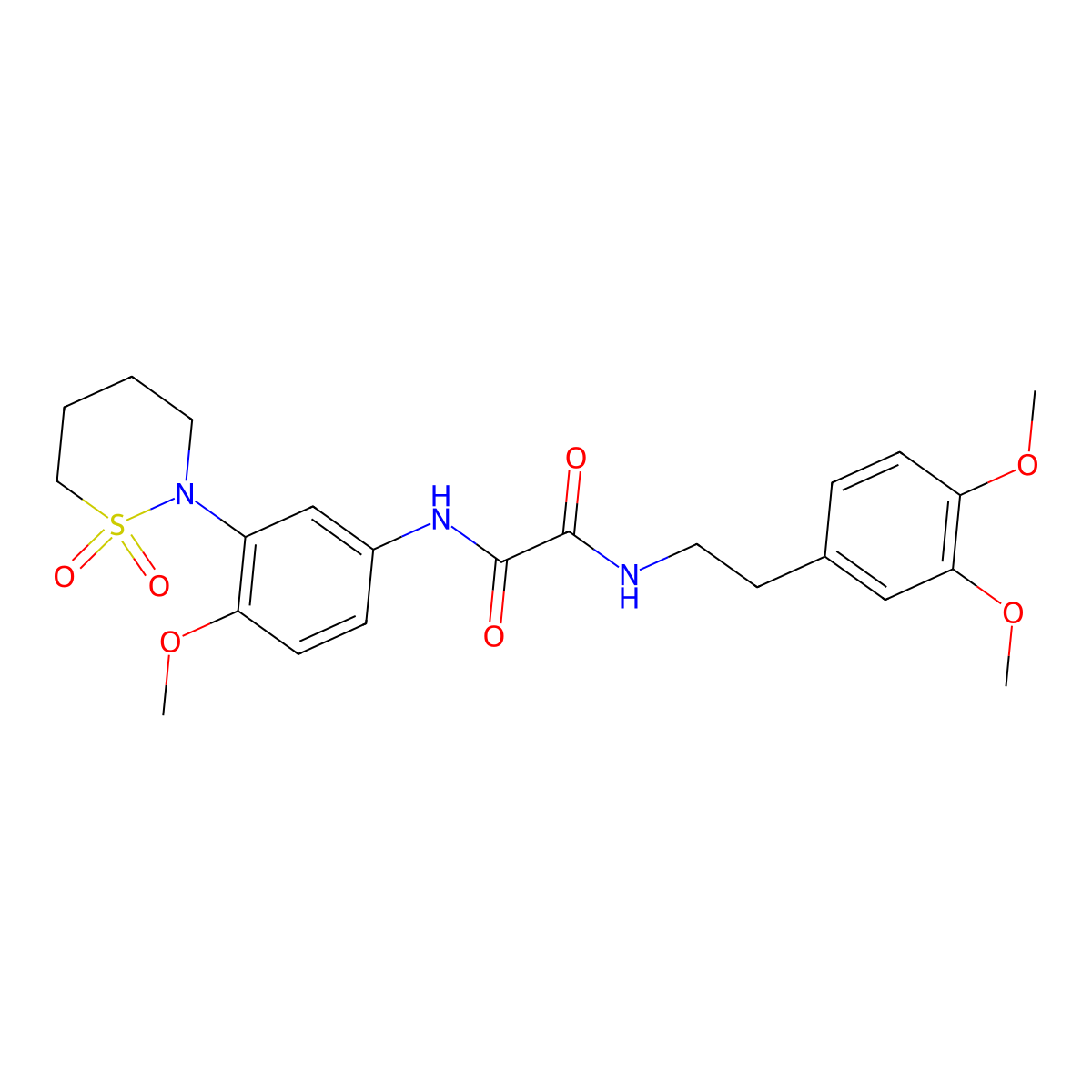 N1-(3,4-dimethoxyphenethyl)-N2-(3-(1,1-dioxido-1,2-thiazinan-2-yl)-4-methoxyphenyl)oxalamide molecular structure, CAS 1190267-65-2
