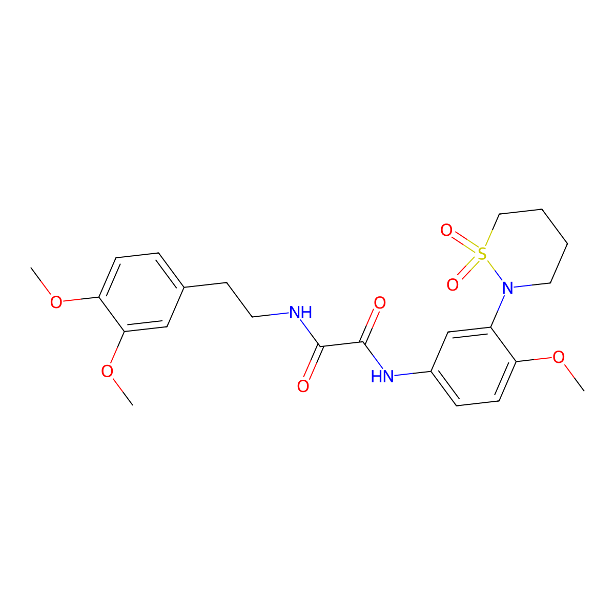 N1-(3,4-dimethoxyphenethyl)-N2-(3-(1,1-dioxido-1,2-thiazinan-2-yl)-4-methoxyphenyl)oxalamide molecular structure, CAS 1190267-65-2