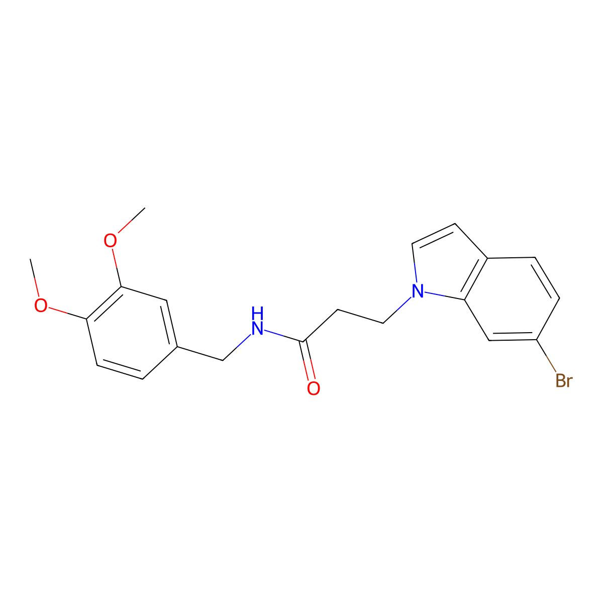 3-(6-bromo-1H-indol-1-yl)-N-(3,4-dimethoxybenzyl)propanamide molecular structure, CAS 1190267-66-3