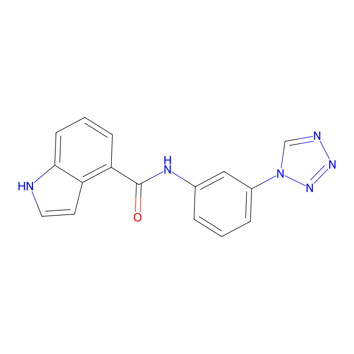 N-[3-(1H-tetrazol-1-yl)phenyl]-1H-indole-4-carboxamide molecular structure, CAS 1190267-69-6