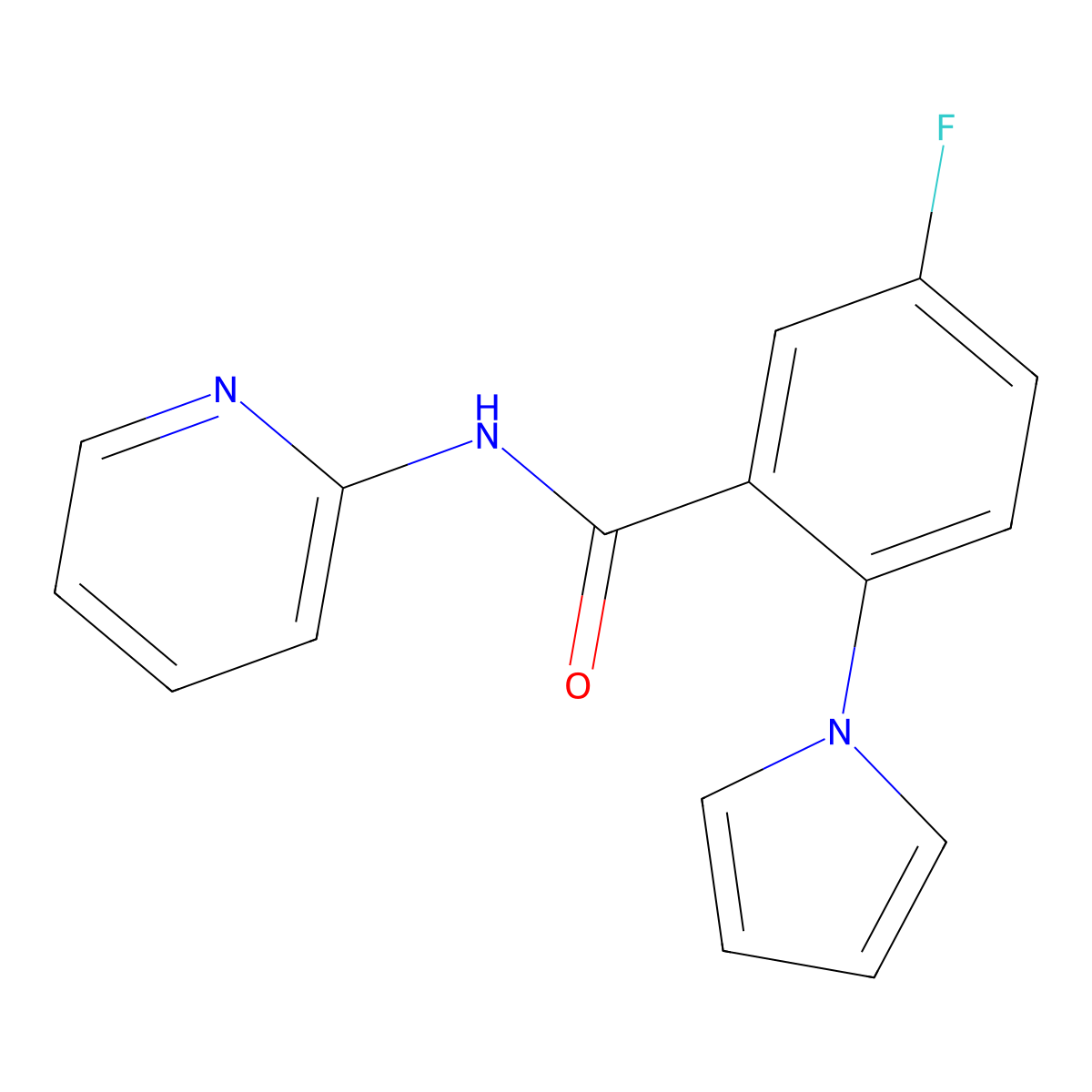 5-fluoro-N-(pyridin-2-yl)-2-(1H-pyrrol-1-yl)benzamide molecular structure, CAS 1190267-82-3