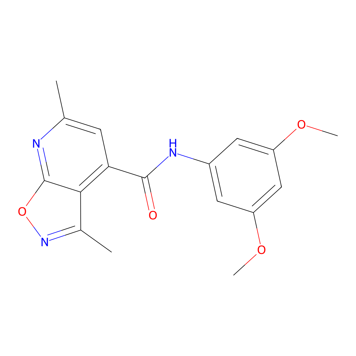 N-(3,5-dimethoxyphenyl)-3,6-dimethyl[1,2]oxazolo[5,4-b]pyridine-4-carboxamide molecular structure, CAS 1190268-50-8