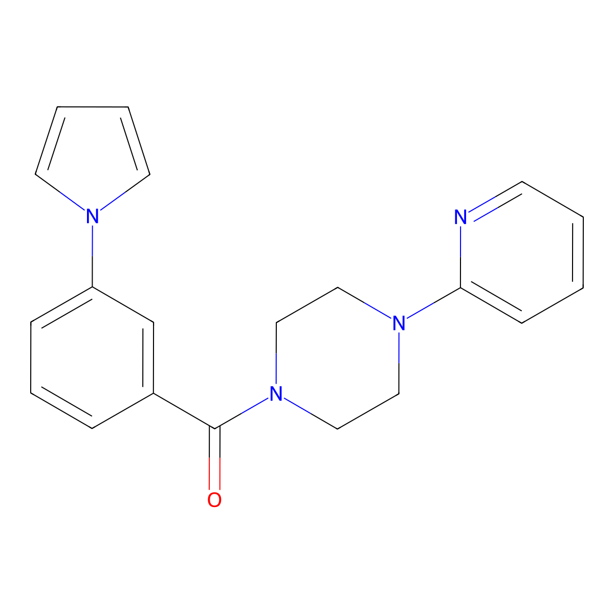 1-(2-pyridinyl)-4-[3-(1H-pyrrol-1-yl)benzoyl]piperazine molecular structure, CAS 1190268-84-8