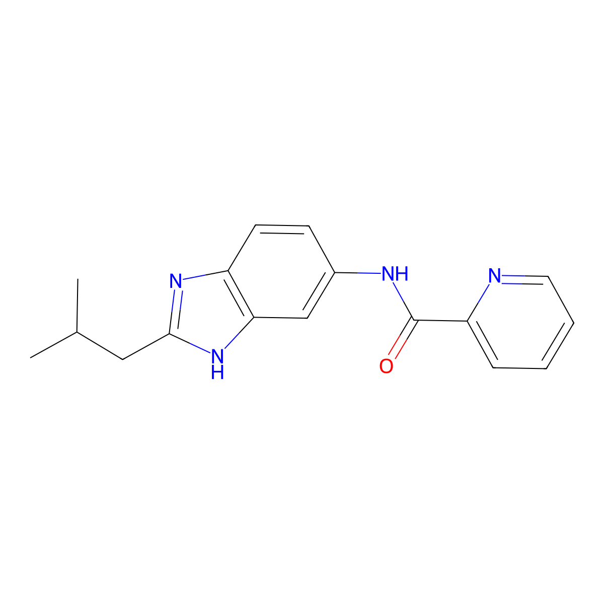 N-[2-(2-methylpropyl)-1H-benzimidazol-5-yl]pyridine-2-carboxamide molecular structure, CAS 1190268-85-9