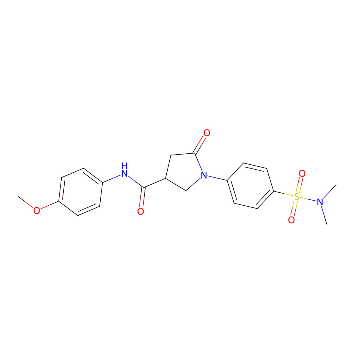 1-[4-(dimethylsulfamoyl)phenyl]-N-(4-methoxyphenyl)-5-oxopyrrolidine-3-carboxamide molecular structure, CAS 1190268-94-0