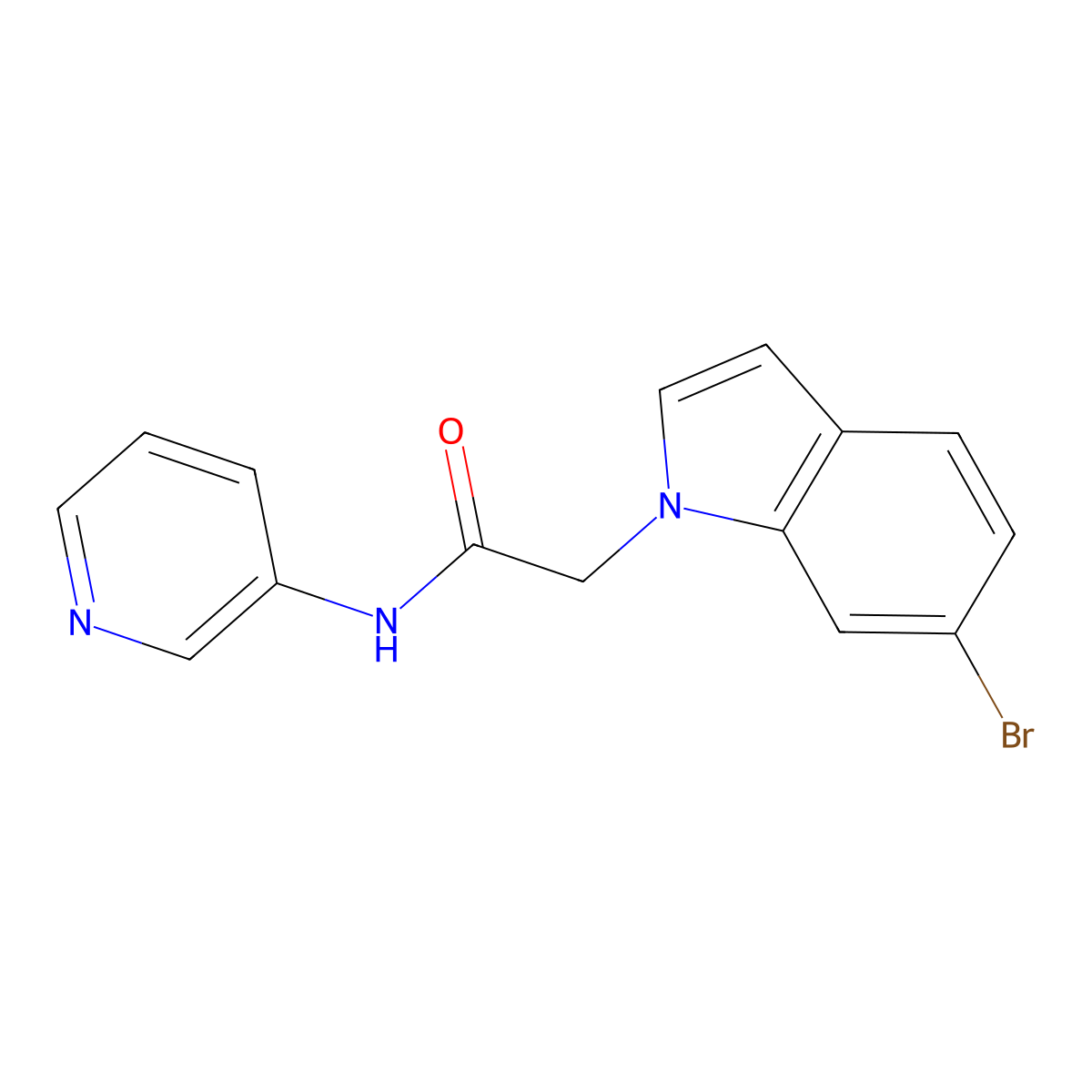 2-(6-bromo-1H-indol-1-yl)-N-(pyridin-3-yl)acetamide molecular structure, CAS 1190269-08-9