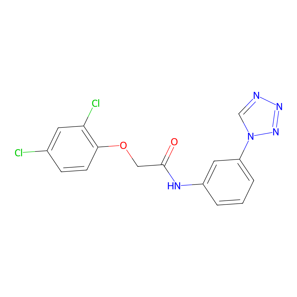2-(2,4-dichlorophenoxy)-N-[3-(1H-tetrazol-1-yl)phenyl]acetamide molecular structure, CAS 1190269-09-0