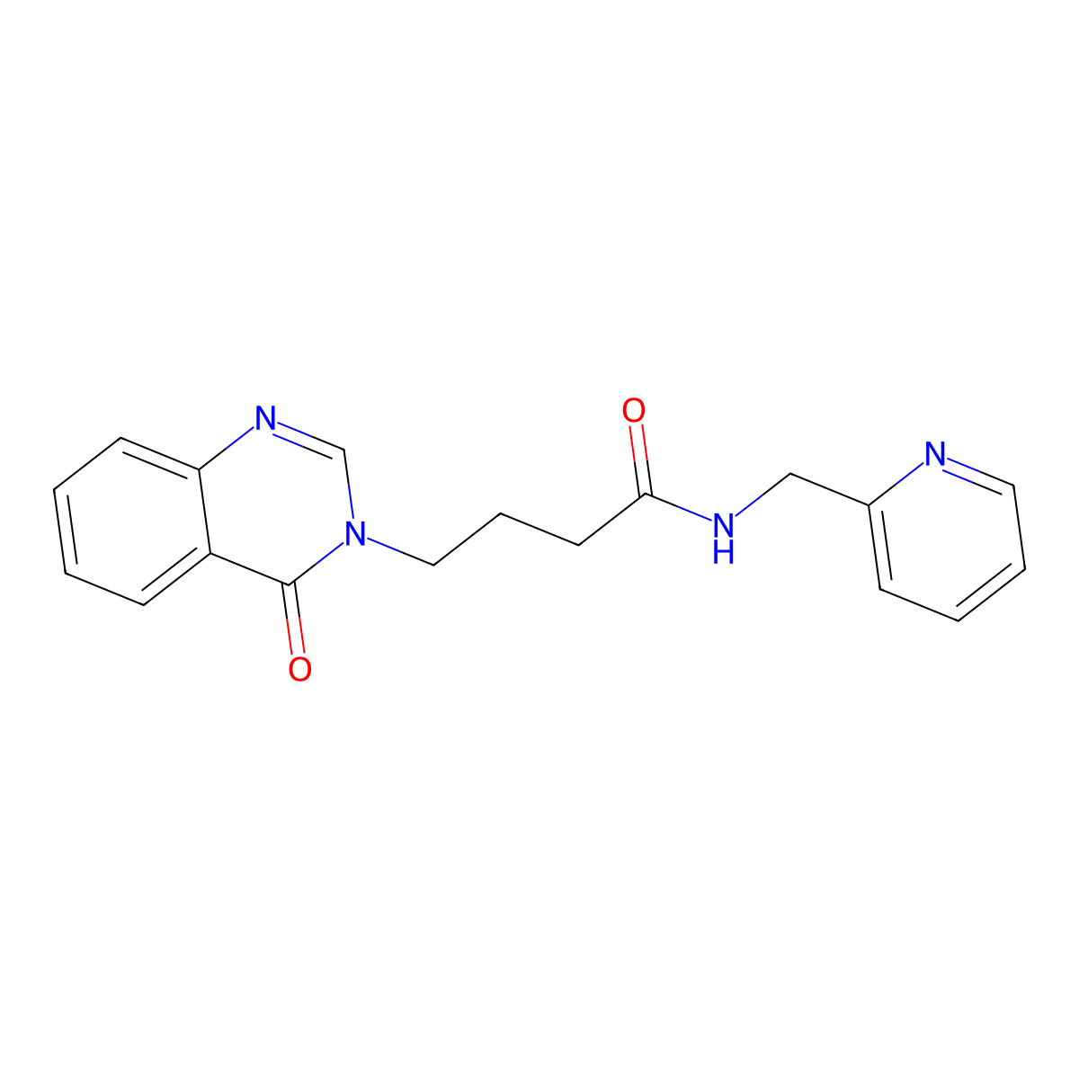 4-[4-oxo-3(4H)-quinazolinyl]-N-(2-pyridylmethyl)butanamide molecular structure, CAS 1190269-50-1