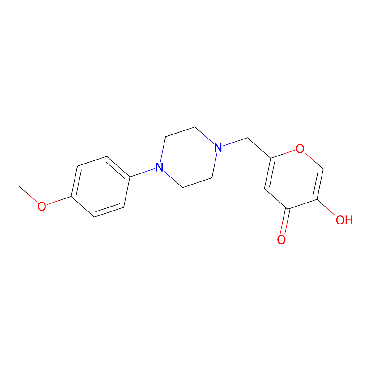 5-hydroxy-2-{[4-(4-methoxyphenyl)piperazin-1-yl]methyl}-4H-pyran-4-one molecular structure, CAS 1190269-59-0