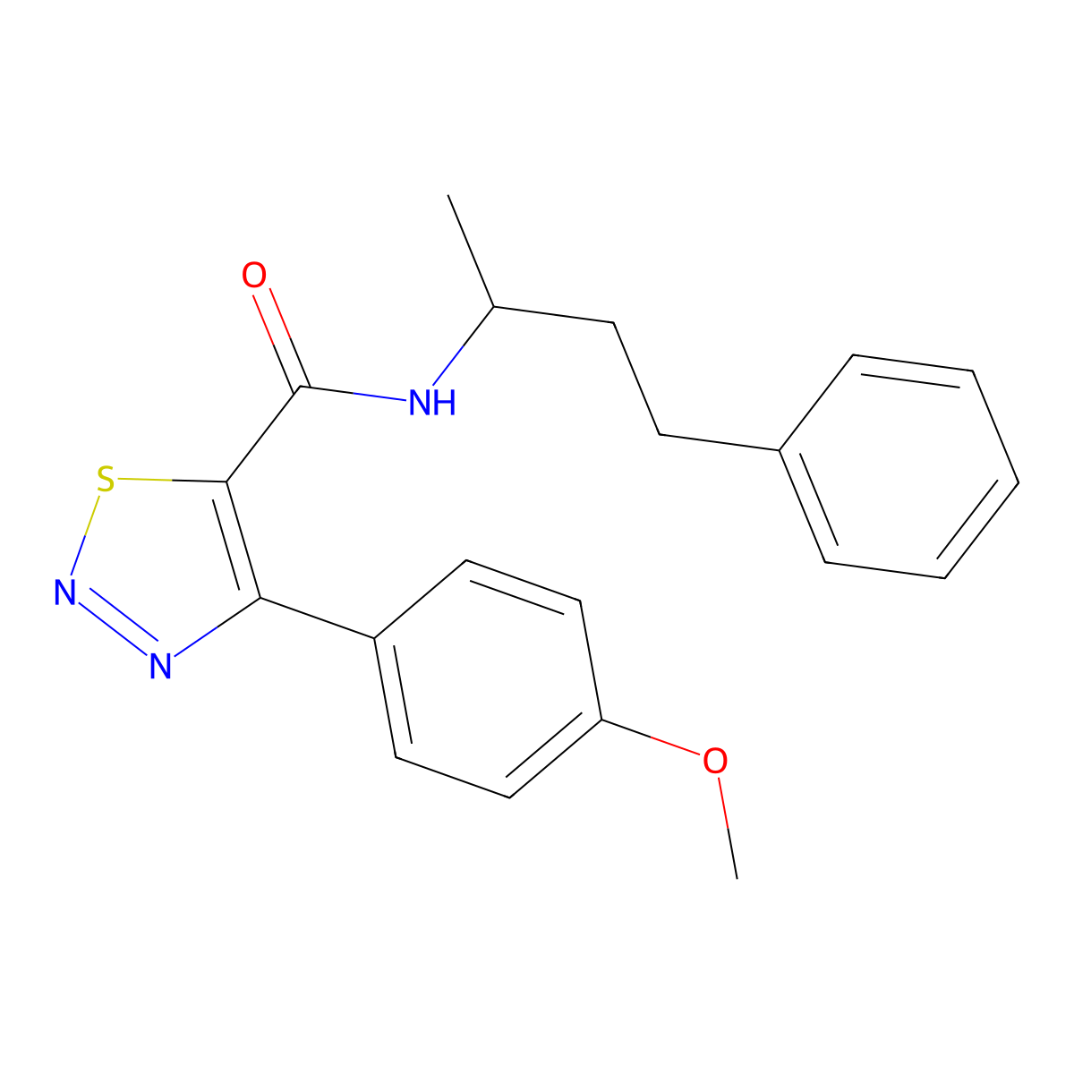 4-(4-methoxyphenyl)-N-(4-phenylbutan-2-yl)-1,2,3-thiadiazole-5-carboxamide molecular structure, CAS 1190270-08-6