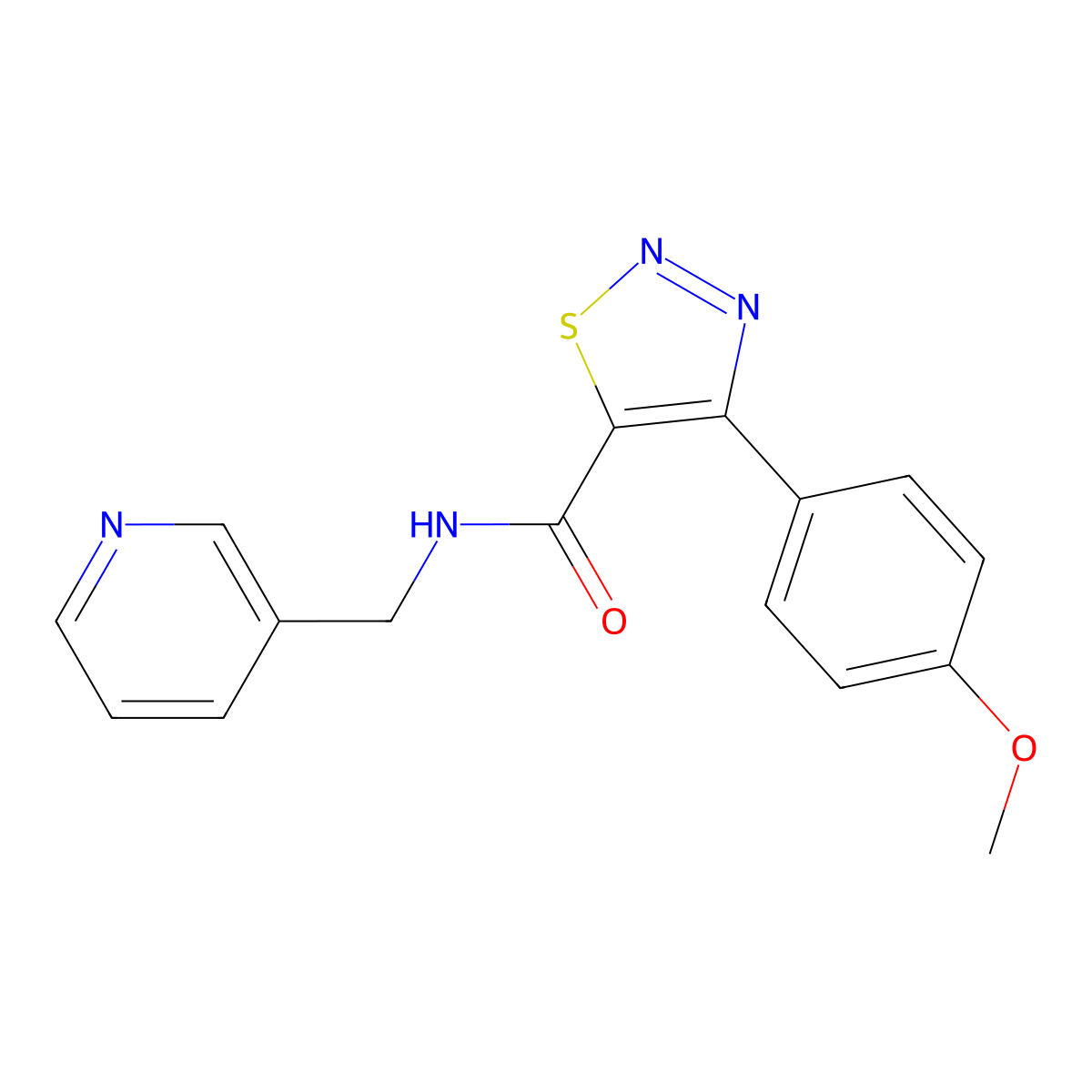 4-(4-methoxyphenyl)-N-(pyridin-3-ylmethyl)-1,2,3-thiadiazole-5-carboxamide molecular structure, CAS 1190270-25-7