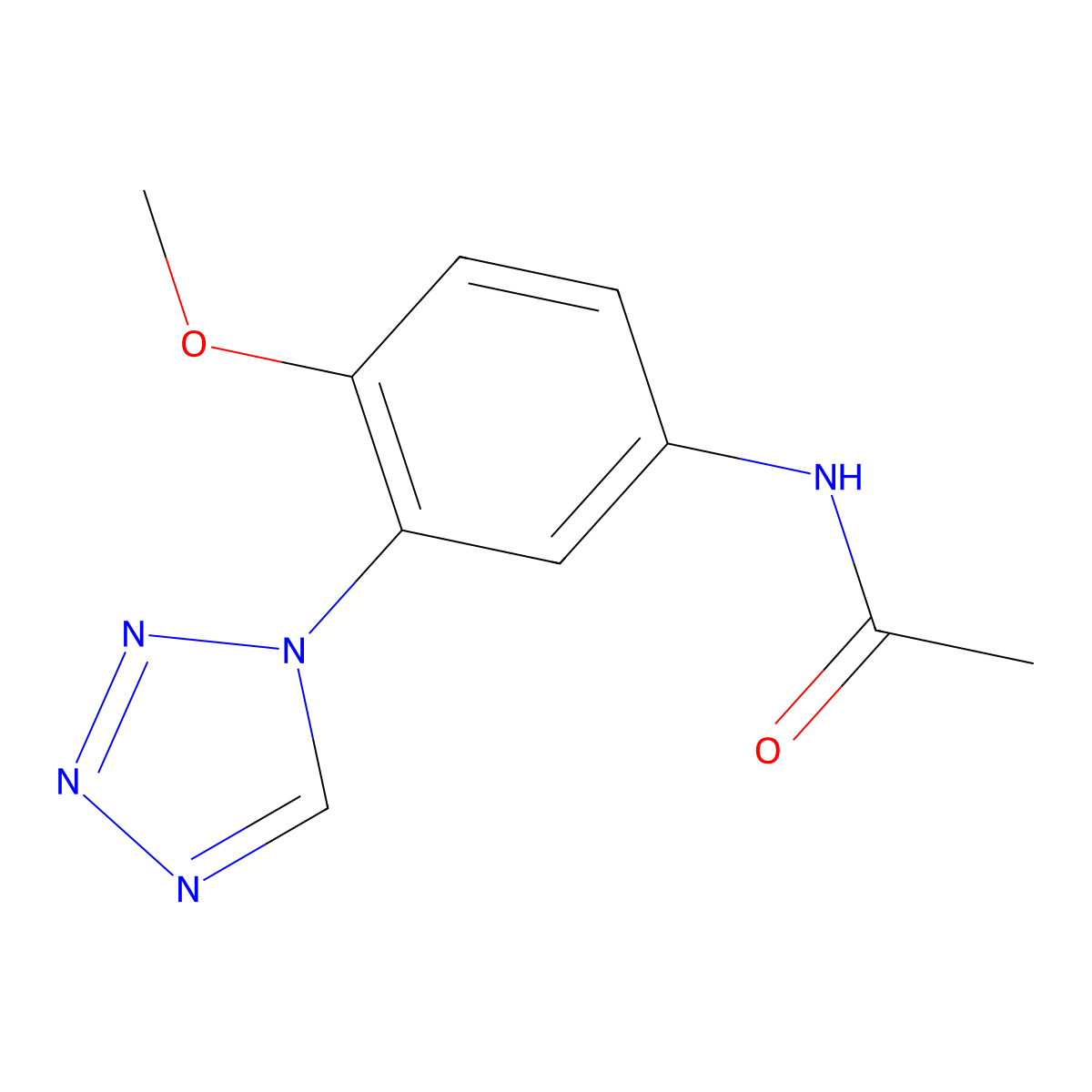 N-[4-methoxy-3-(1H-tetrazol-1-yl)phenyl]acetamide molecular structure, CAS 1190270-42-8